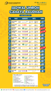 Update seat Cahaya Raudha 15 Juni