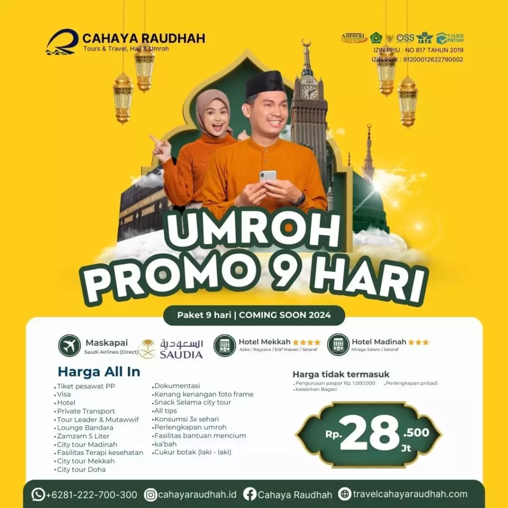 Paket Umroh 9 Hari September 2024