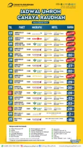 Update Jadwal Umroh Cahaya Raudhah 4 Juli 2024