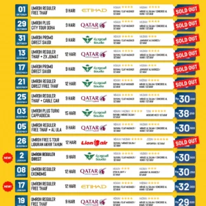 Update Seat Umroh Cahaya Raudhah 2 Oktober 2024
