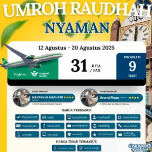 Umroh RAUDHAH 12 Agustus 2025 9 Hari