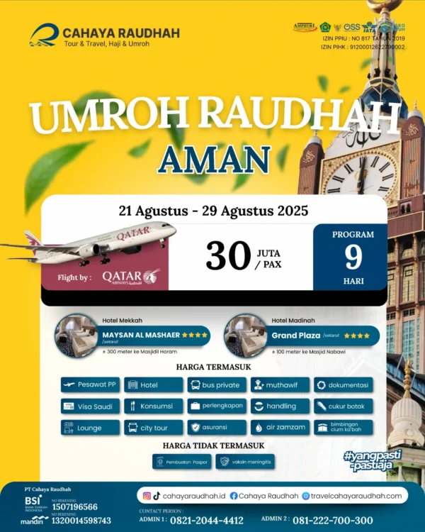 Paket Umroh 21 Agustus 2025 | Travel Umroh | Travel haji