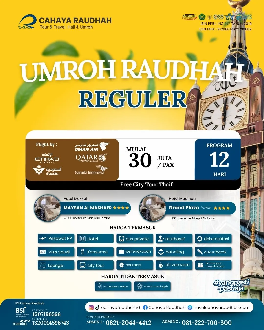 Harga Tiket Umroh Raudhah Bintang 4 | Travel Umroh | Travel haji