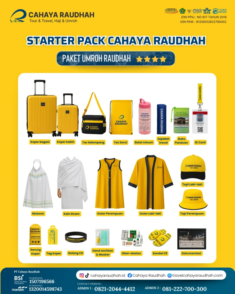 Perlengkapan dan Harga Pekt Umroh Raudhah | Travel Umroh | Travel haji