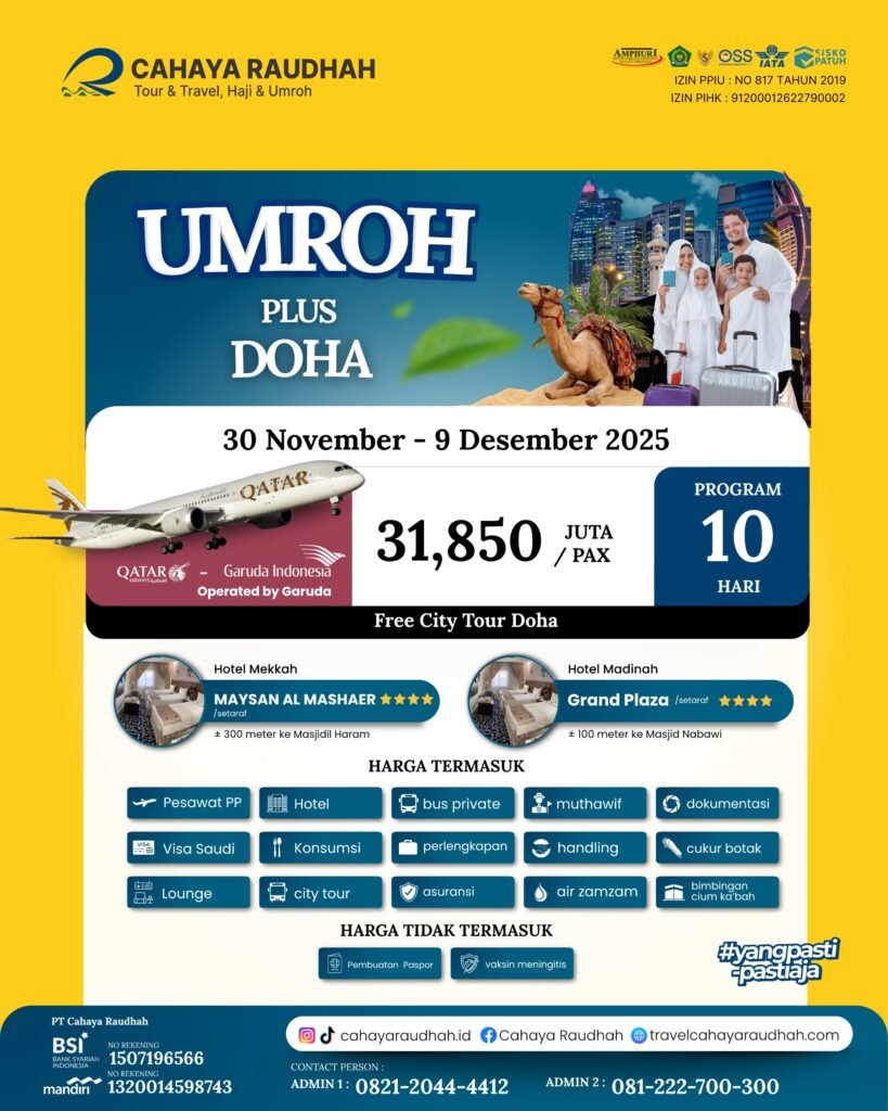 Paket Umroh Plus Doha 30 November 2025