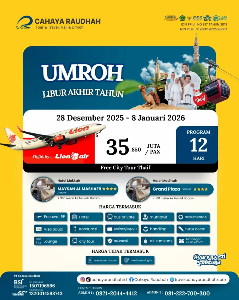 Paket umroh 28 Desember 2025