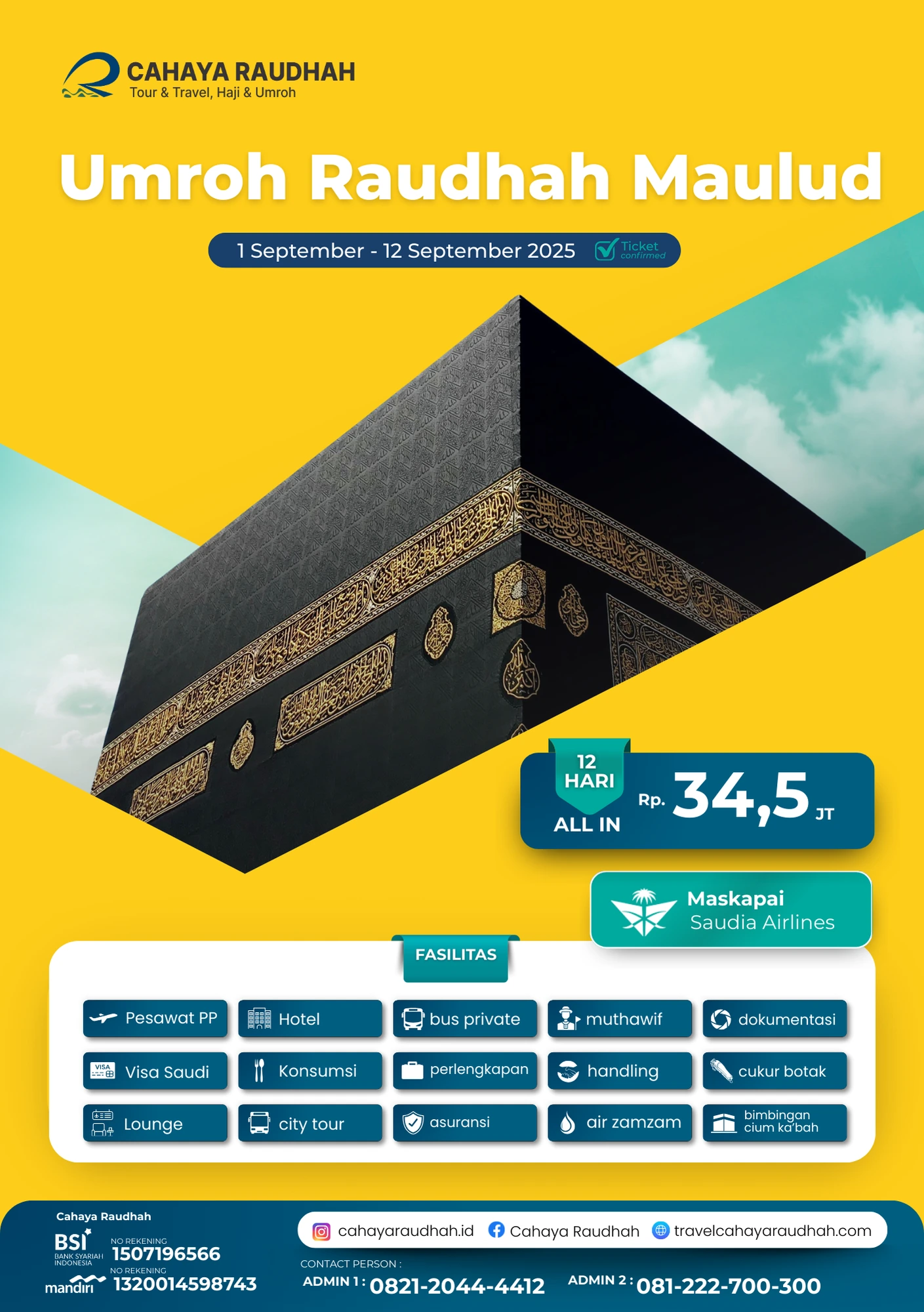 Gambaran Itinerary dan Rundown Kegiatan Umroh 12 hari Cahaya Raudhah