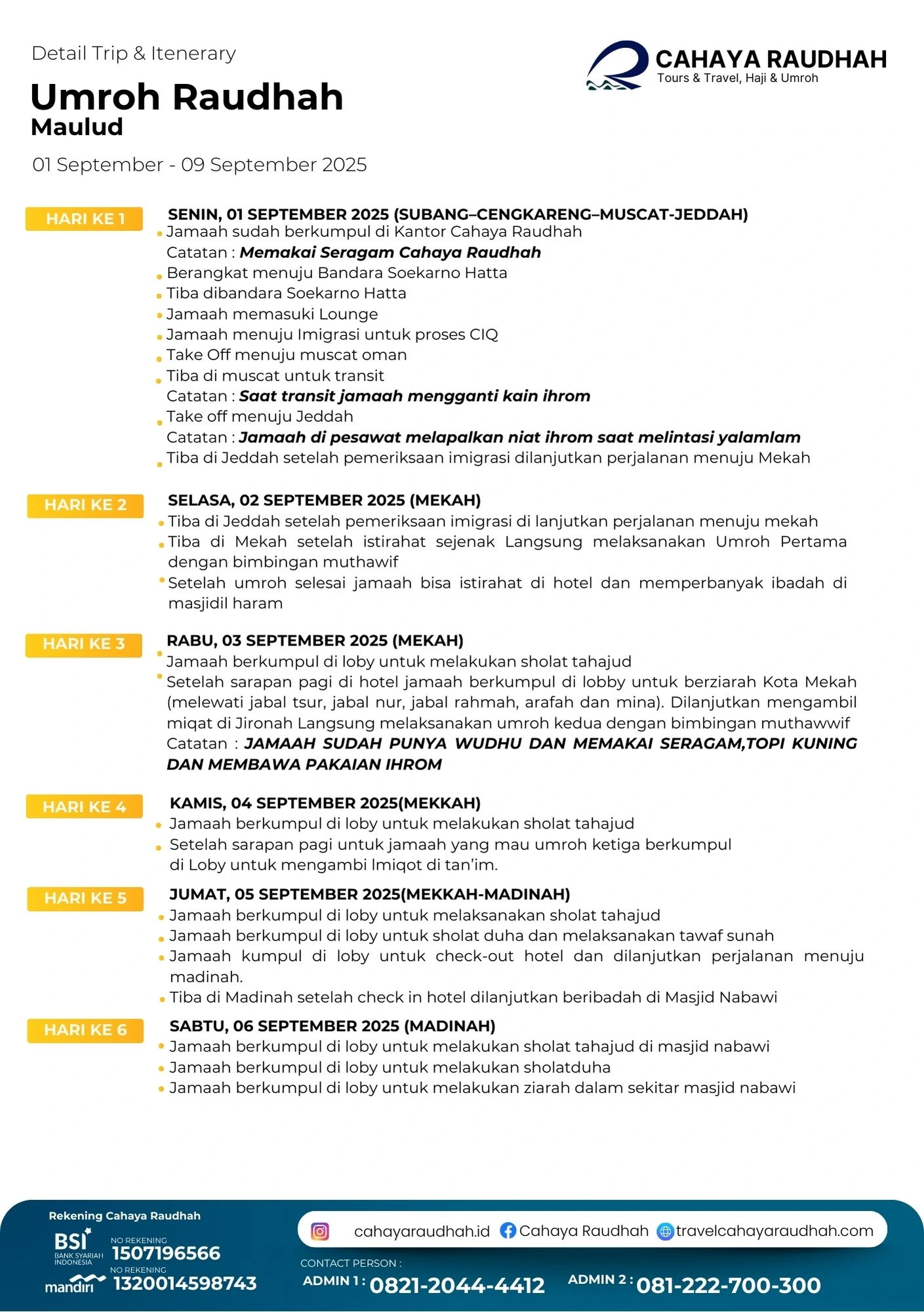 Gambaran dan Rundown Umroh 9 hari | Travel Umroh | Travel haji