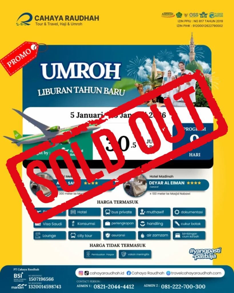 Paket Umroh 5 januari 2026 Soldout