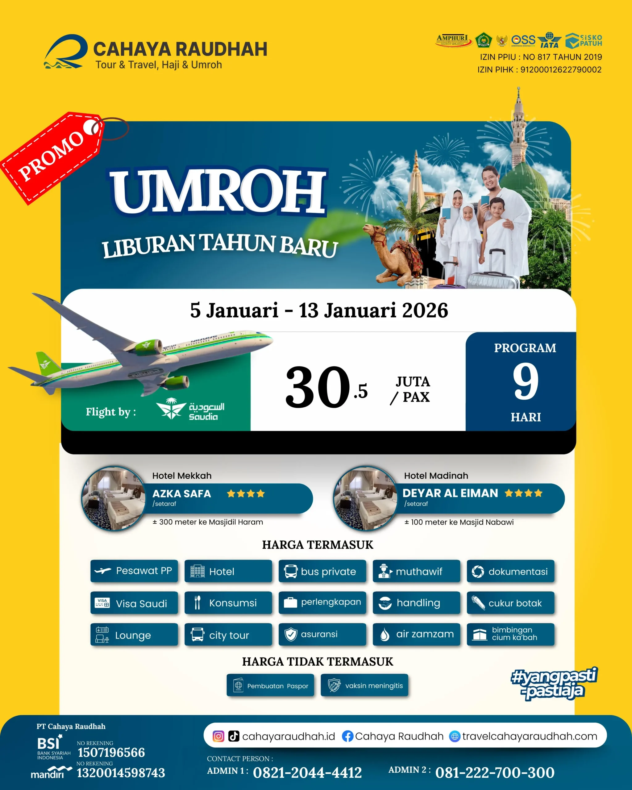 Paket Umroh 5 januari 2026 Cahaya Raudhah