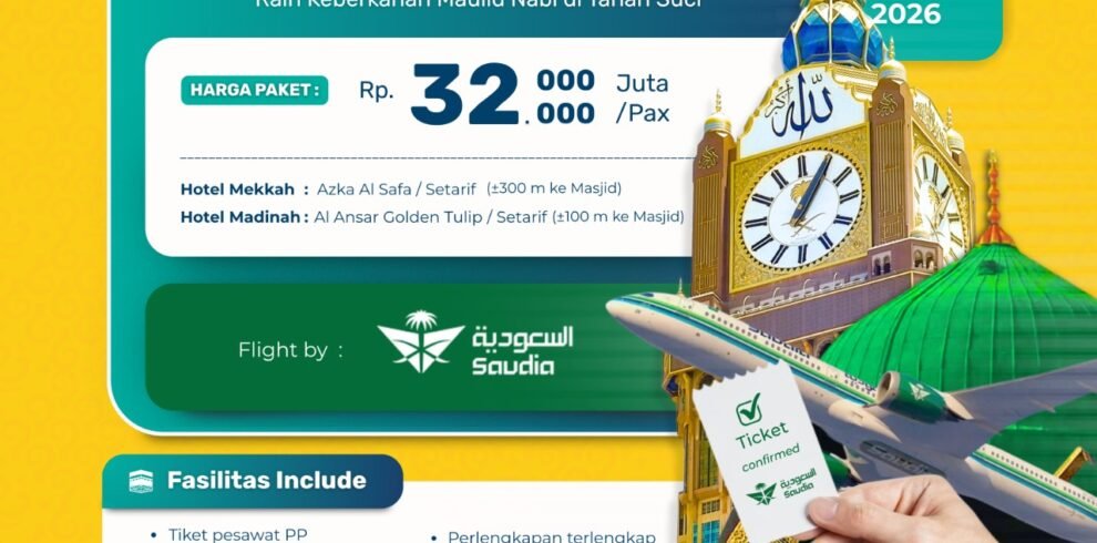 Umroh Raudhah Maulid 08 September 2026 9 Hari (Direct Flight)